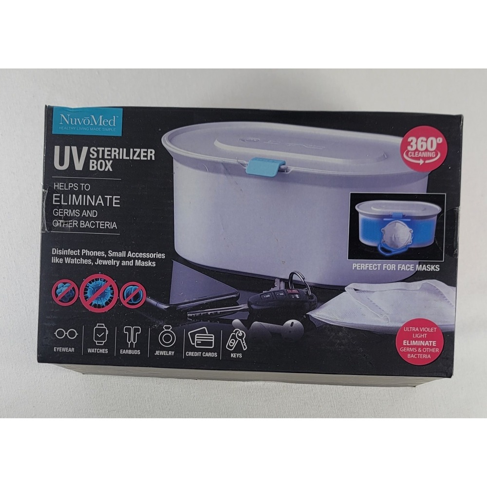 NuvoMed‎ UV Sterilizer Box, Eliminates Up To 99% Of Germs & Bacteria NEW SEALED